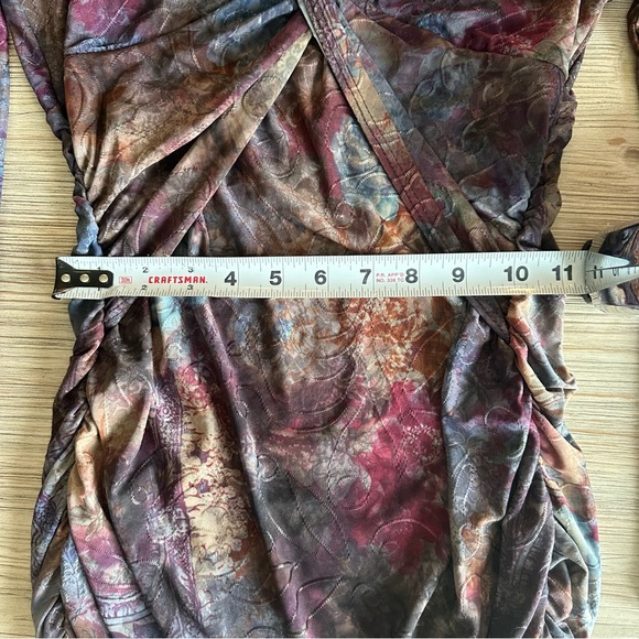 Venus // Gorgeous stretchy midi dress multi color mermaid fit Size M - Picture 5 of 7